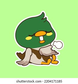 cute little mallard duck vector illustration