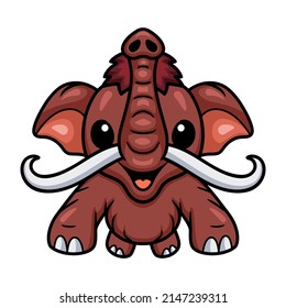 Cute Little Mammoth Cartoon Jumping