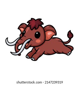 Cute Little Mammoth Cartoon Running