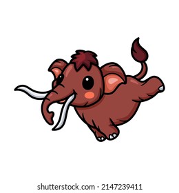 Cute Little Mammoth Cartoon Running