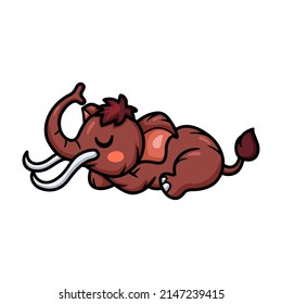 Cute little mammoth cartoon sleeping