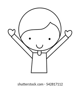 cute little man character vector illustration design