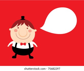 cute little man greeting message