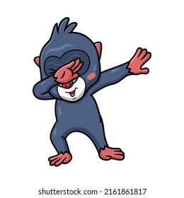 Cute little mandrill cartoon dancing