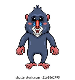 Cute little mandrill cartoon standing