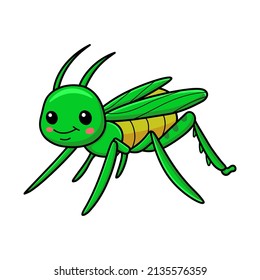 Cute little mantis cartoon character