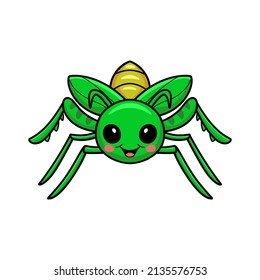 Cute little mantis cartoon character