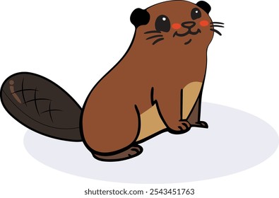 Cute little marmot cartoon sitting