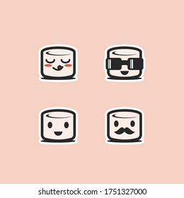 Cute little marshmallow character vector