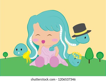 Cute Little Medusa - Chinese Zodiac Sign Snake