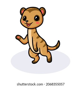 Cute little meerkat cartoon posing