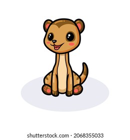 Cute little meerkat cartoon sitting