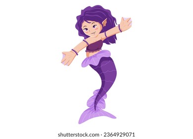 Cute Little Mermaid Character Illustration