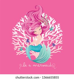 Cute little mermaid illustration