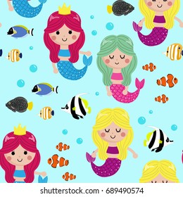 cute little mermaid pattern