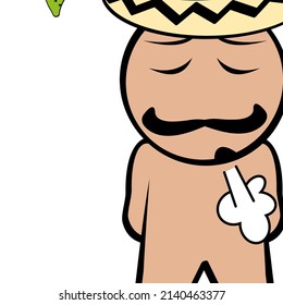 cute little mexican kid character cartoon kawaii expression illustration in vector format