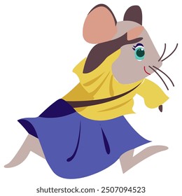 cute little mice getting later for office vector character animal kids story