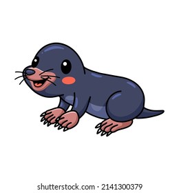 Cute little mole cartoon character