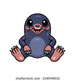 Cute little mole cartoon sitting