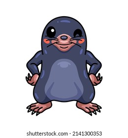 Cute little mole cartoon standing