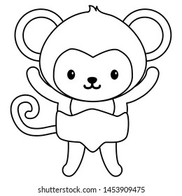 cute little monkey baby character vector illustration design