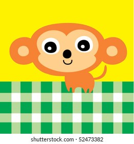 cute little monkey card