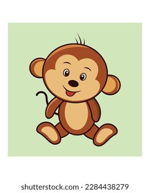 Cute Little Monkey Cartoon vector isolated. 