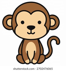 Vetor de Desenho Animado Bonito de Macaco Pequeno