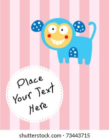 cute little monkey greeting card