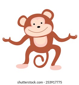 Cute little monkey illustration isolated on white background