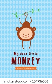 cute little monkey poster