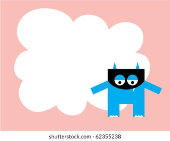 cute little monster card