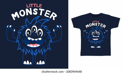 Cute Little Monster Cartoon Tshirt Designs