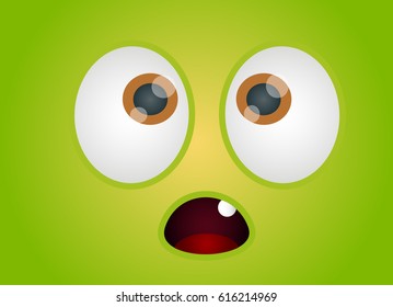 Cute Little Monster Face Fun Vector Illustration