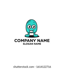 A cute little monster mascot logo.