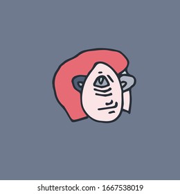 Cute little monster. One-eye creature, colored, isolated, eps8.
