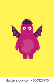 Cute little monster scared
Vector illustration