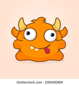 Cute little monster vector illustration. Crazy monster emotion