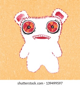 Cute little monster. Vector illustration.