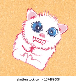Cute little monster. Vector illustration.