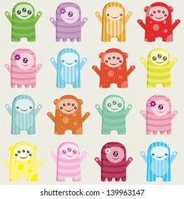 cute little monsters pattern