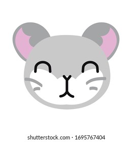 cute little mouse animal flat style vector illustration design