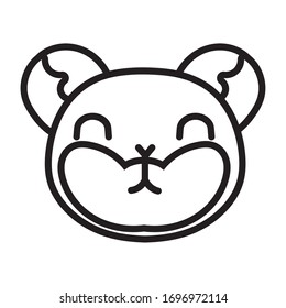cute little mouse animal line style vector illustration design