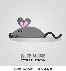 Pequeño ratón para animación, diseño de movimiento, sitios web para niños, libros, aplicaciones, textiles e impresiones.Ilustración vectorial en estilo plano.