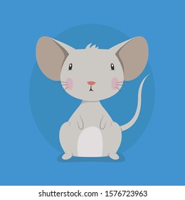 Cute little mouse with big ears