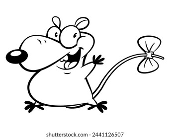 Cute little Mouse cartoon characters greetings. Best for sticker, logo, and mascot with pet themes