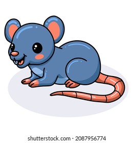 Cute little mouse cartoon posing