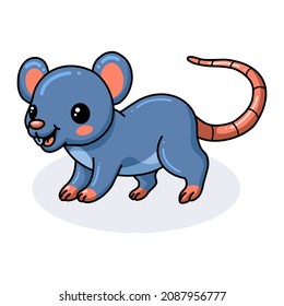 Cute little mouse cartoon posing