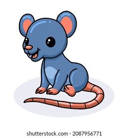 Cute little mouse cartoon sitting