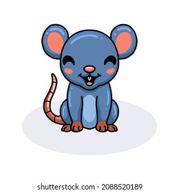 Cute little mouse cartoon sitting